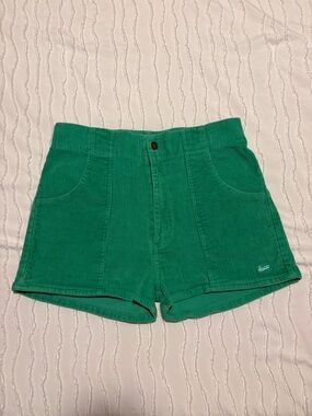 Hammies Green Corduroy High Waist Shorts